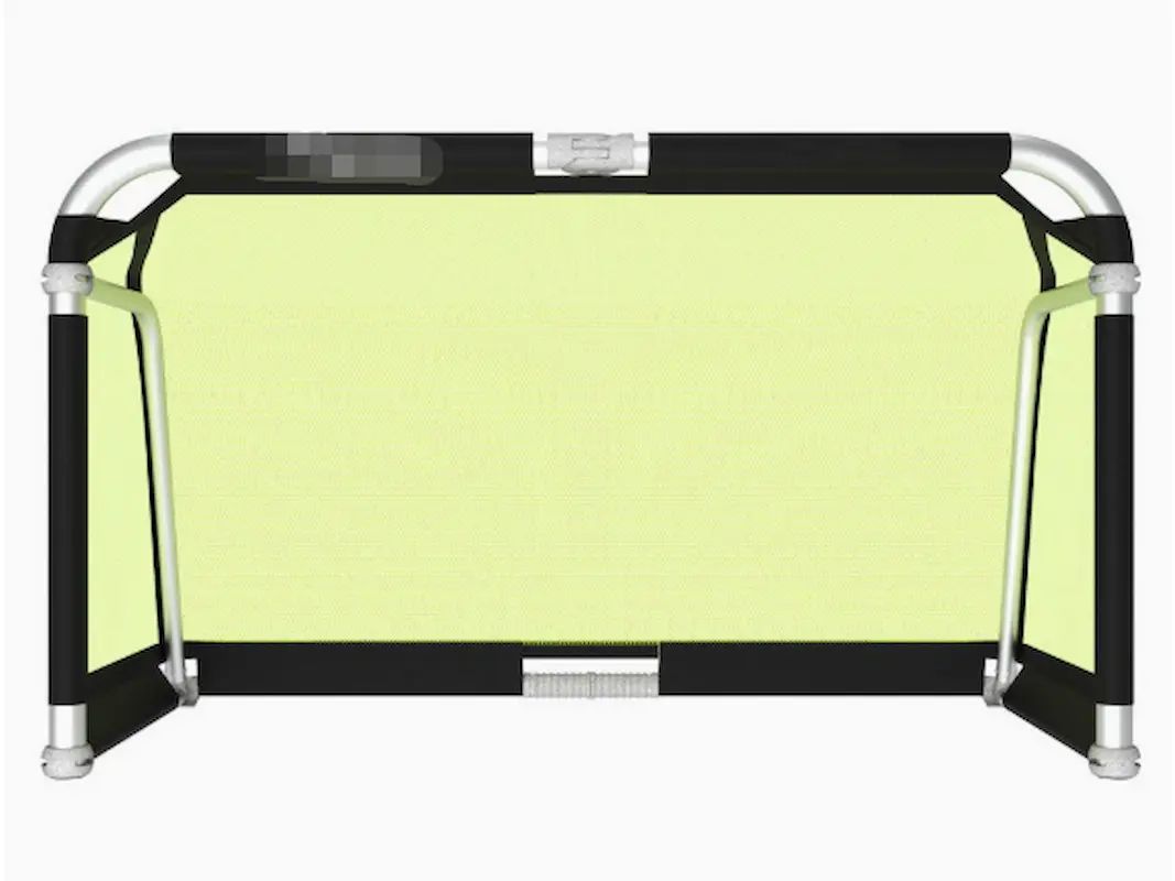 Inflatable Football Goal — Freestanding Air Goal with Knotless Net — view 01 (AirPitchPro CE-certified inflatable, real product photo)